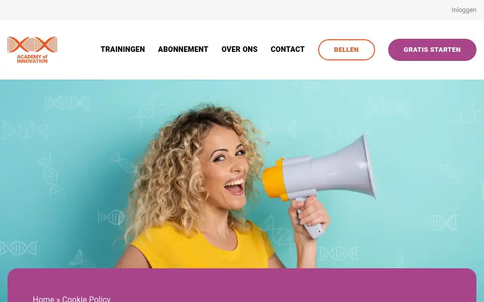 Screenshot of academyofinnovation.nl