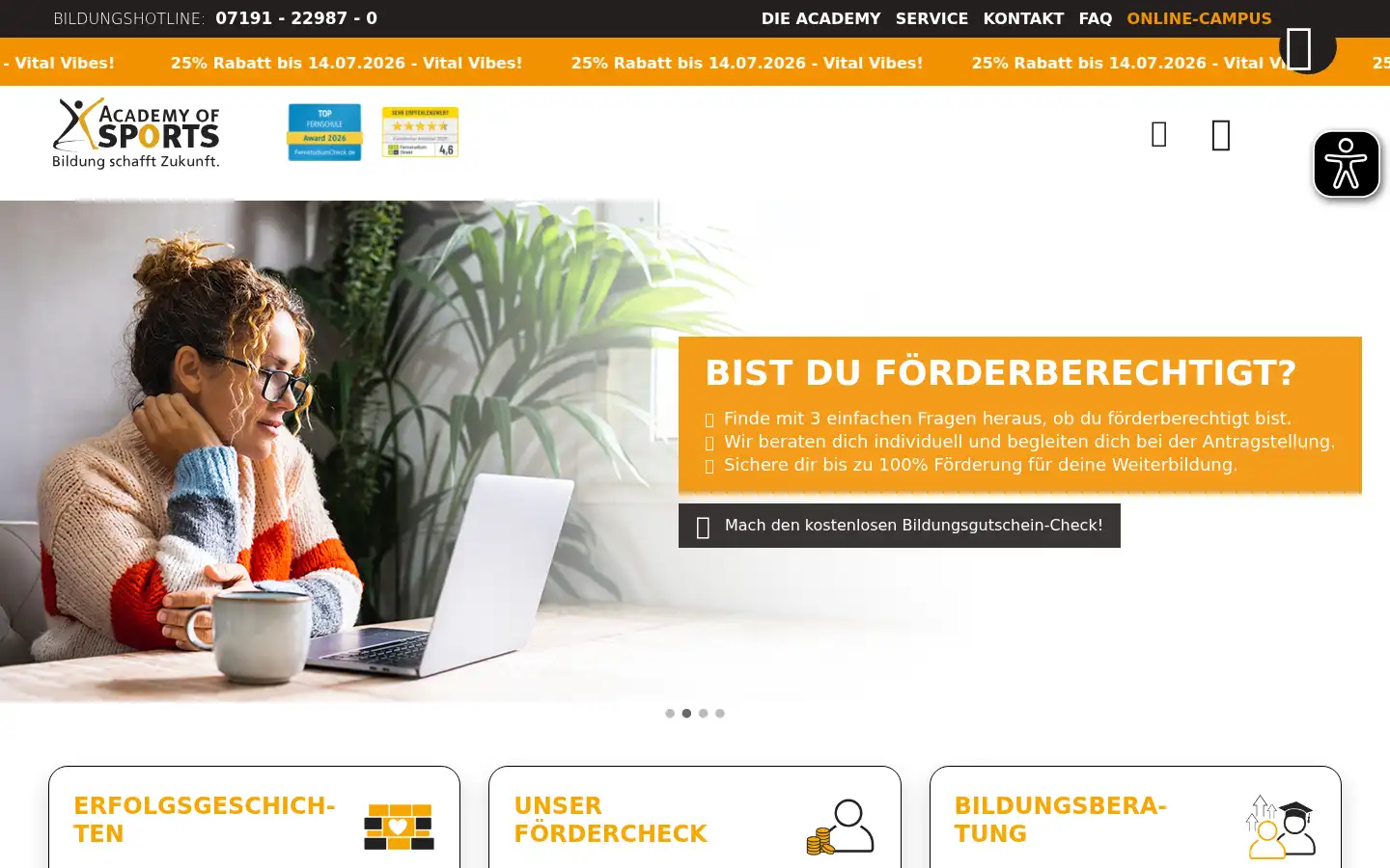 Screenshot of academyofsports.de