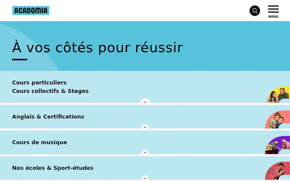 Screenshot of acadomia.fr