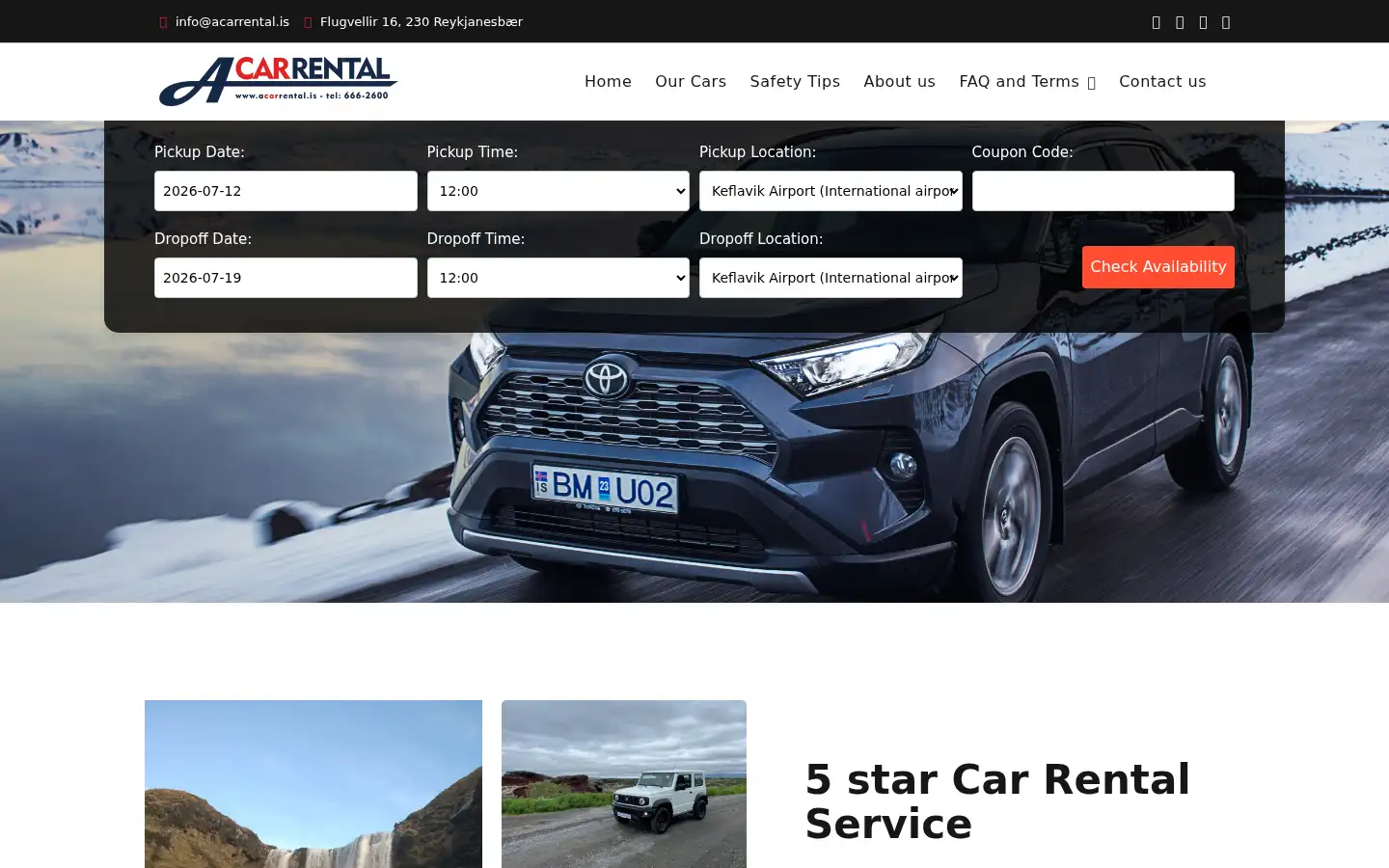 Screenshot of acarrental.is