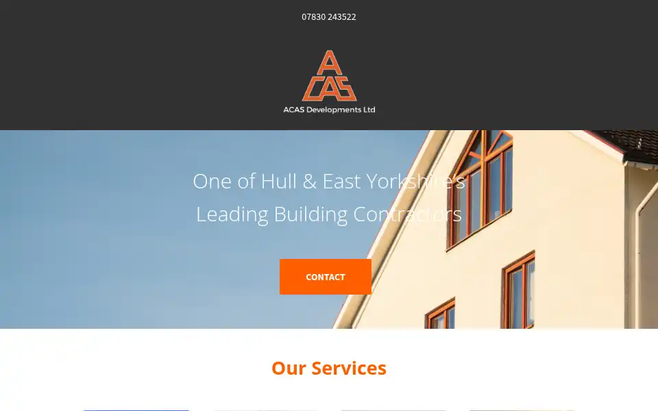 Screenshot of acasdevelopmentsltd.co.uk