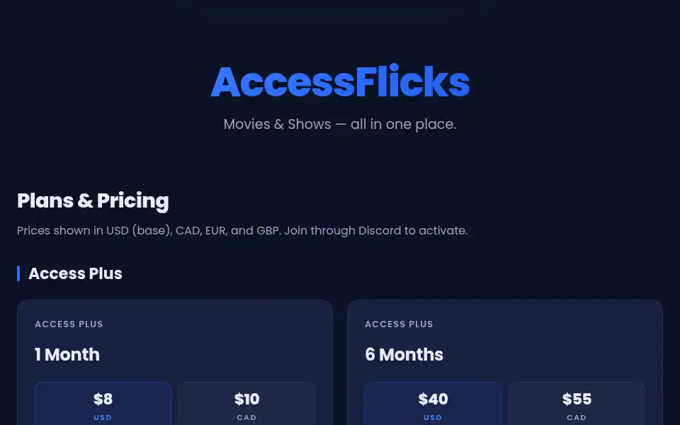 Screenshot of accessflicks.net