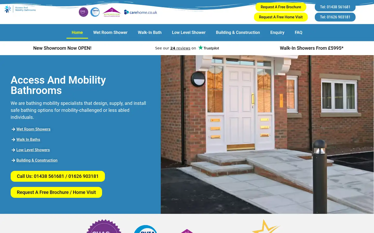 Screenshot of accessmobilitybathrooms.co.uk