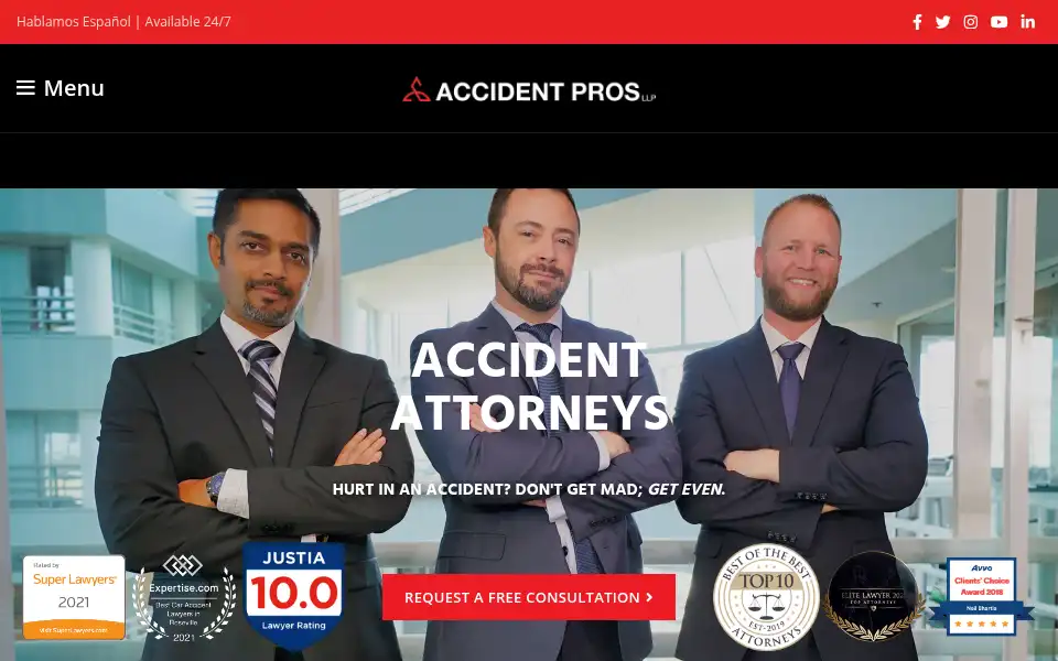Screenshot of accidentprosllp.com