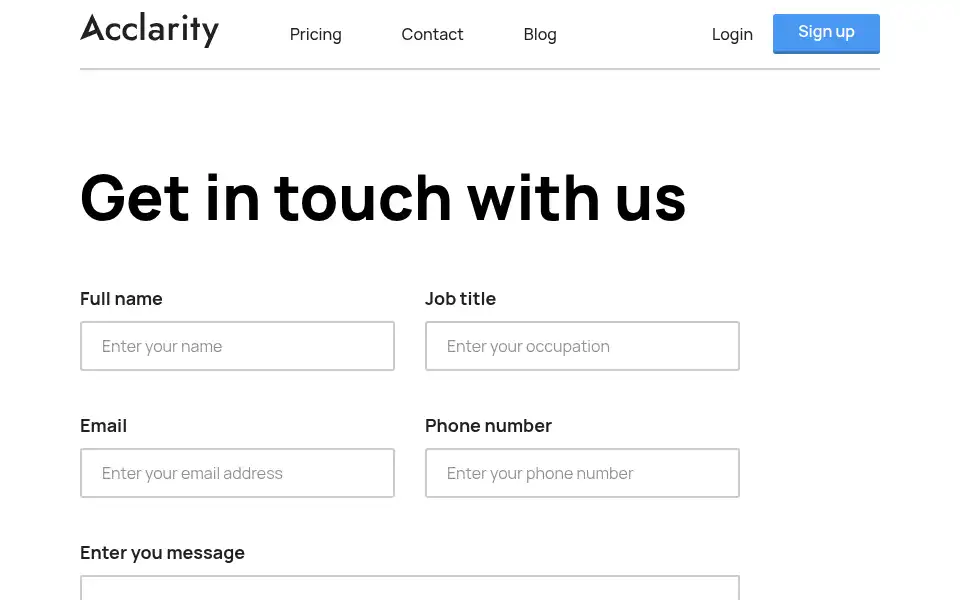 Screenshot of acclarity.com