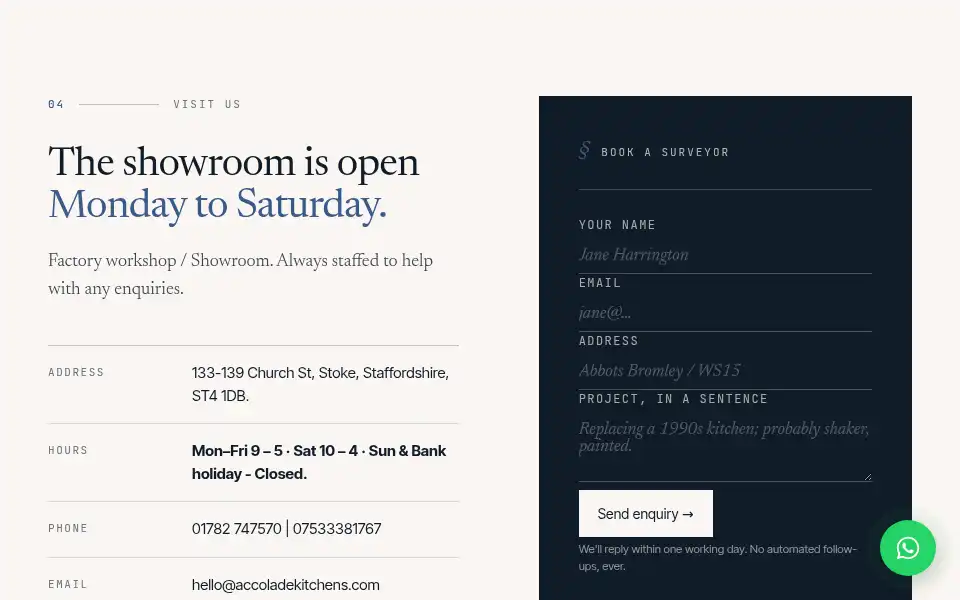 Screenshot of accoladekitchens.com