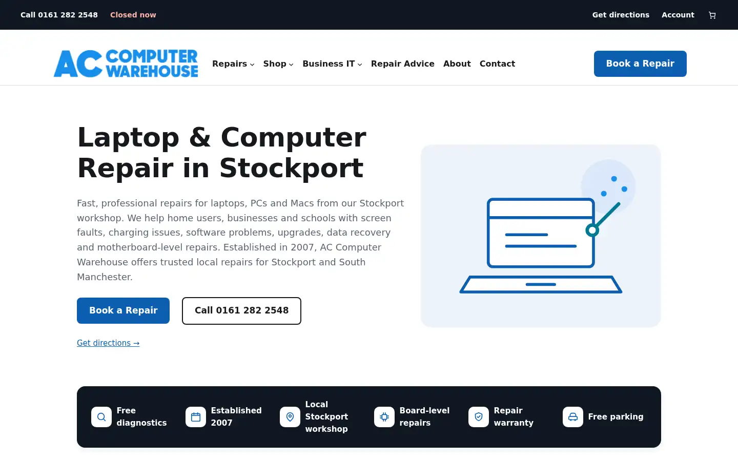 Screenshot of accomputerwarehouse.com