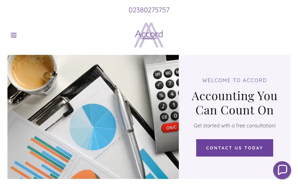 Screenshot of accordaccountantscf.co.uk