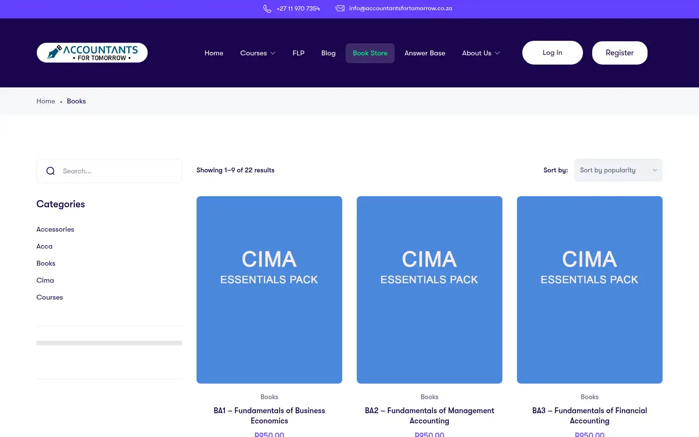 Screenshot of accountantsfortomorrow.co.za