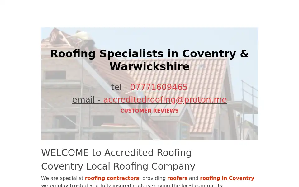 Screenshot of accreditedroofing.co.uk