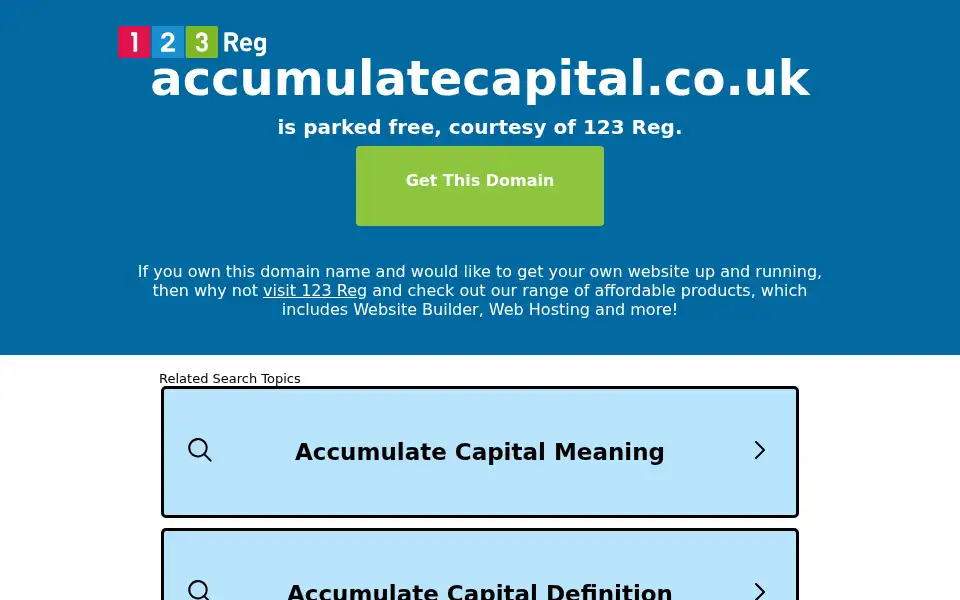 Screenshot of accumulatecapital.co.uk