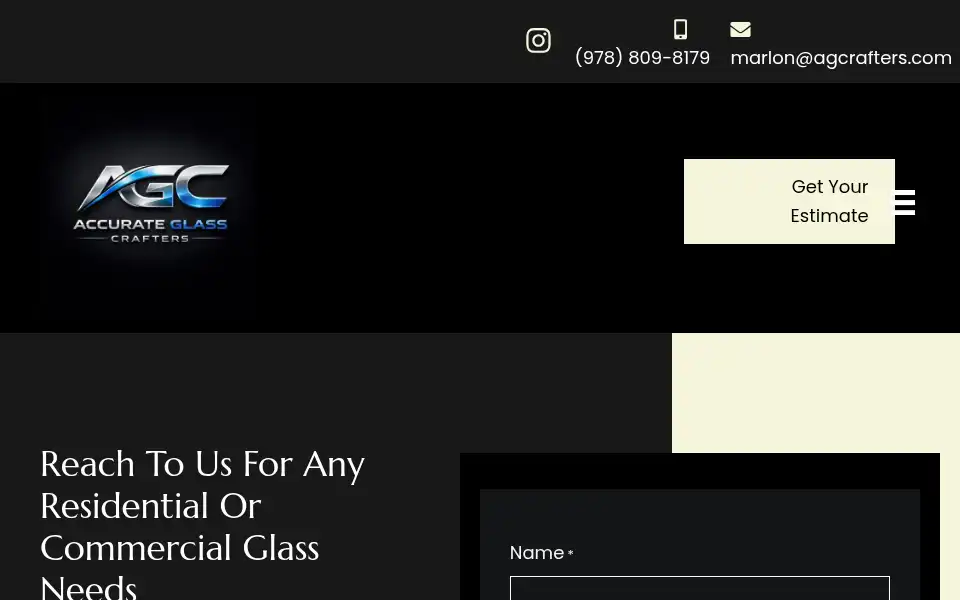 Screenshot of accurateglasscrafters.com