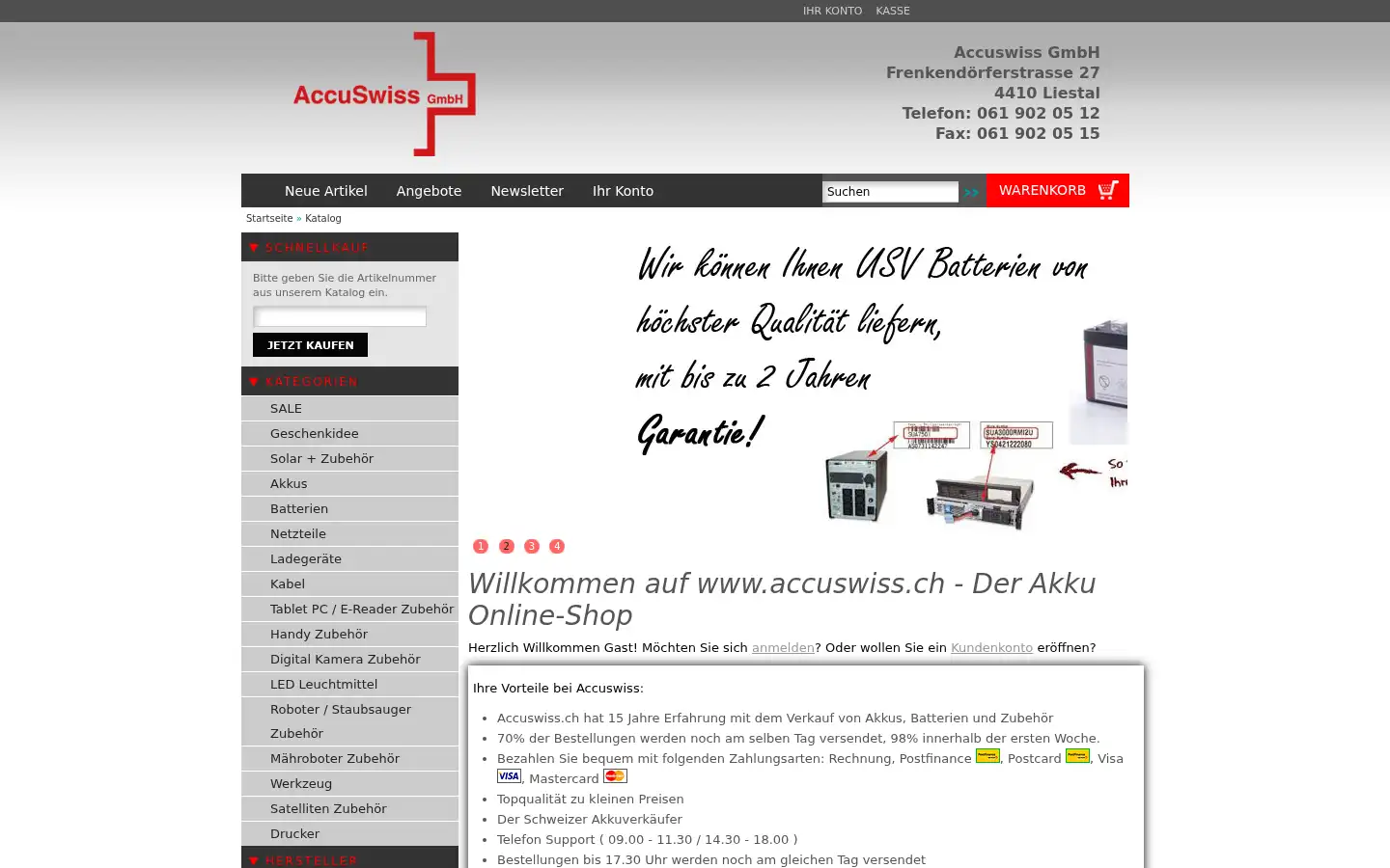 Screenshot of accuswiss.ch