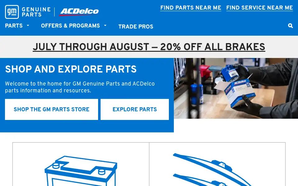 Screenshot of acdelco.com