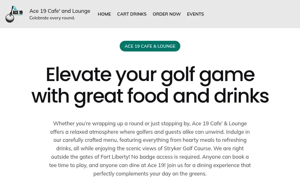 Screenshot of ace19cafe.com