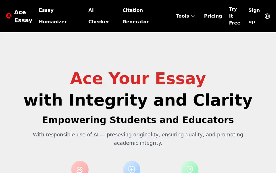 Screenshot of aceessay.ai