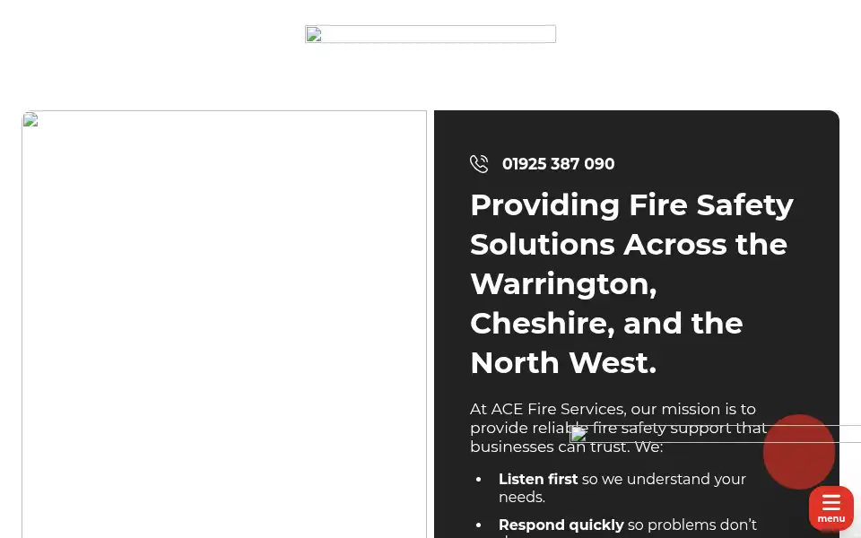 Screenshot of acefireservices.co.uk
