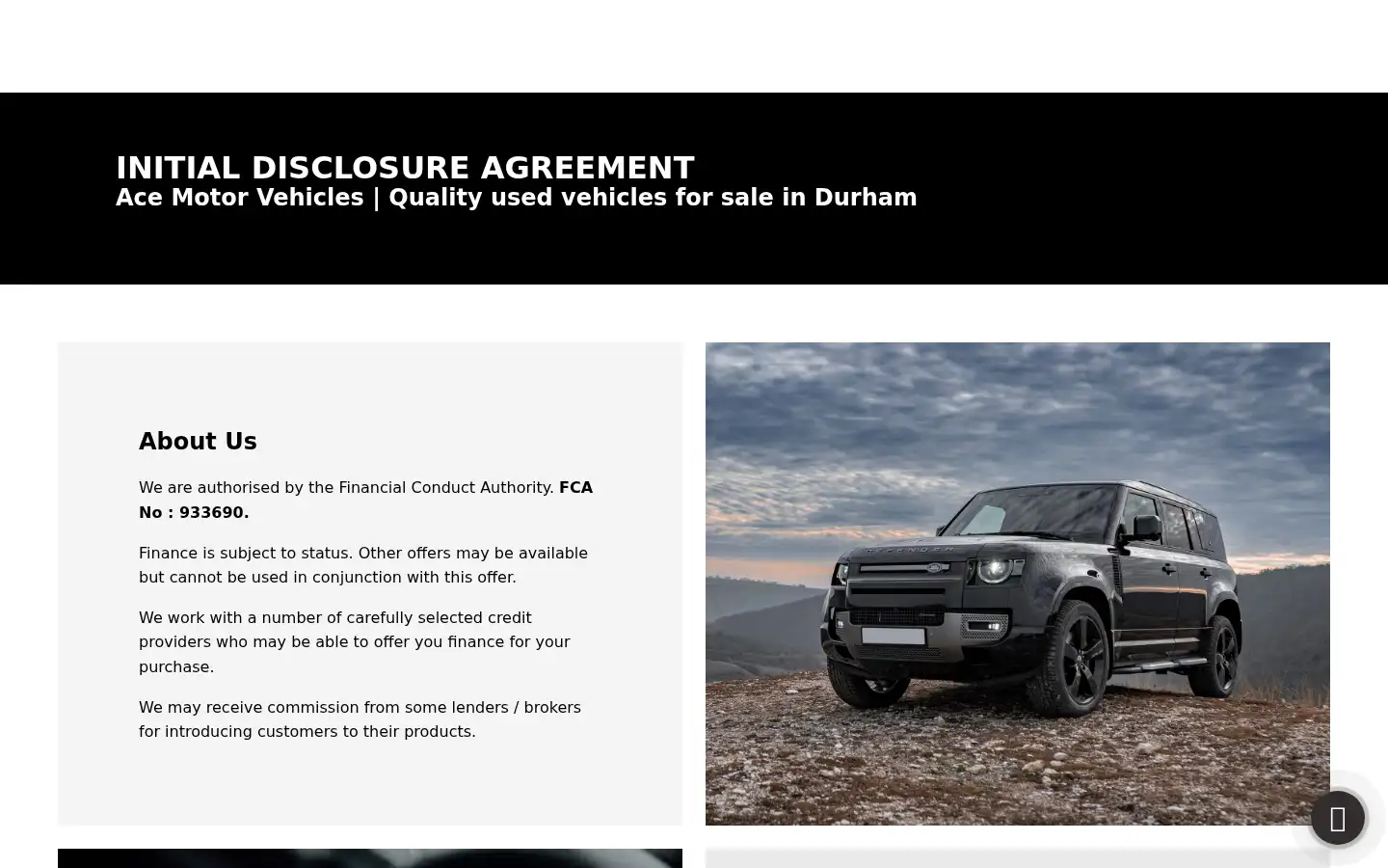 Screenshot of acemotorvehicles.co.uk