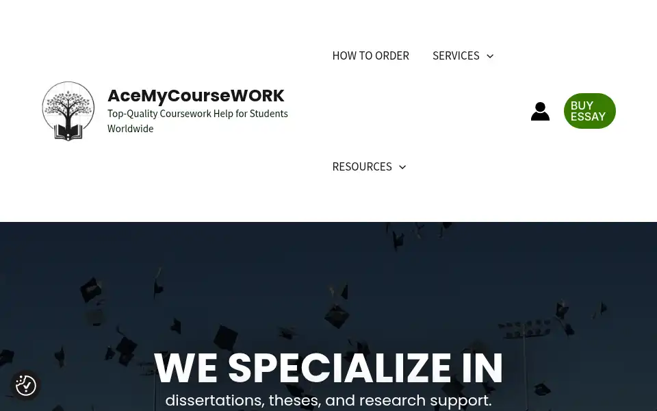 Screenshot of acemycoursework.net