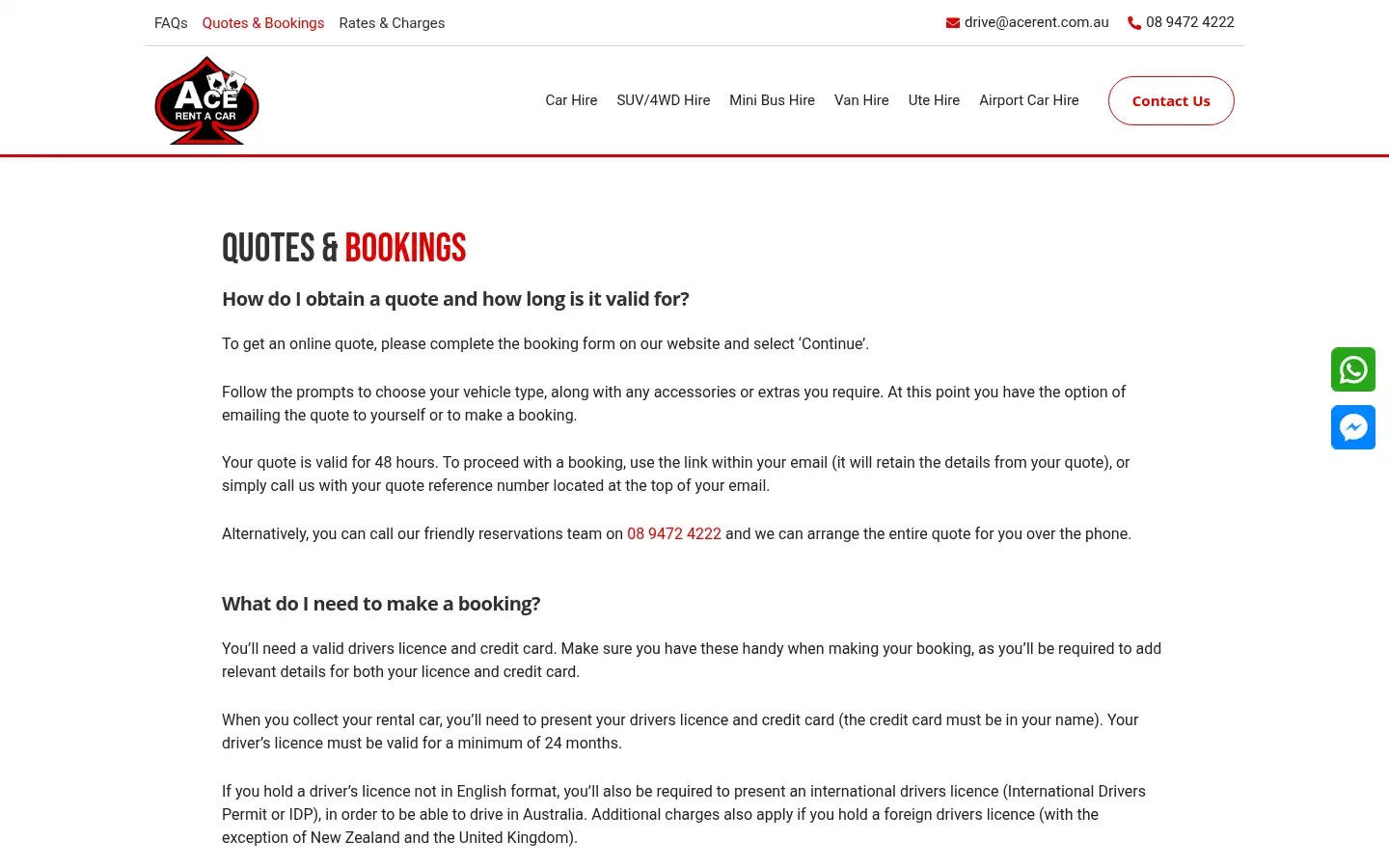 Screenshot of acerent.com.au
