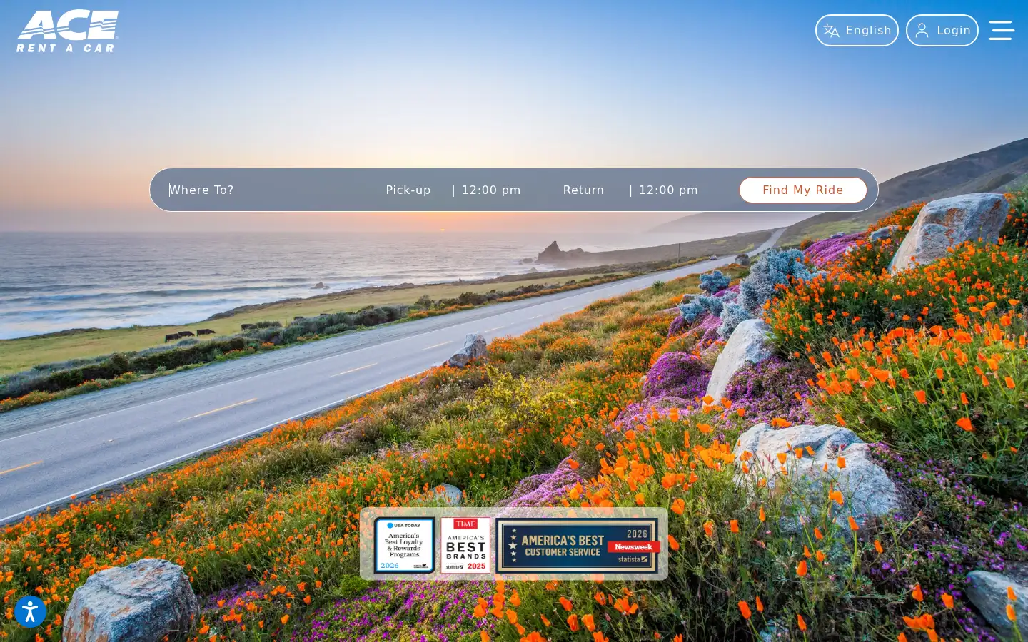 Screenshot of acerentacar.com