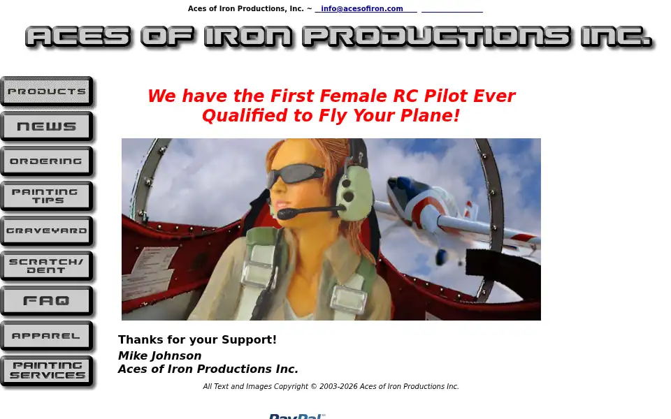 Screenshot of acesofiron.com