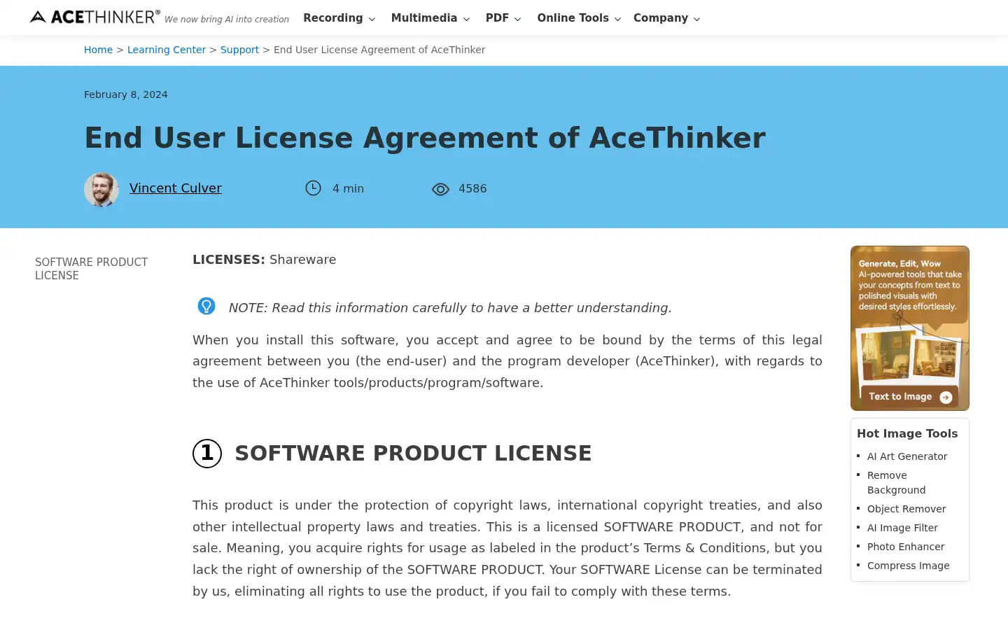 Screenshot of acethinker.com