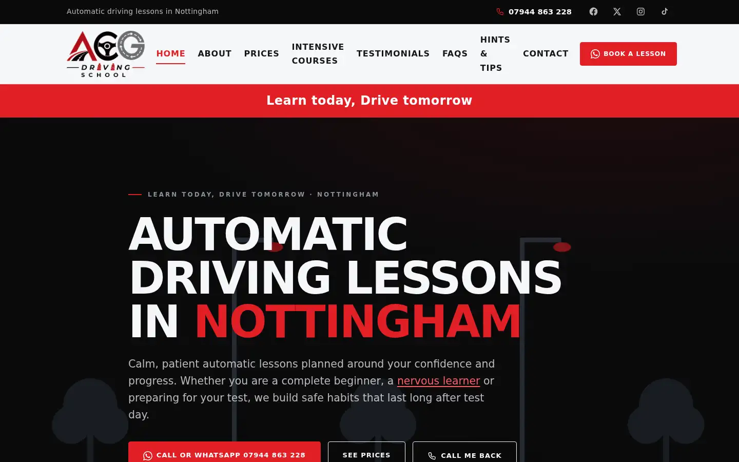 Screenshot of acgdrivingschool.co.uk