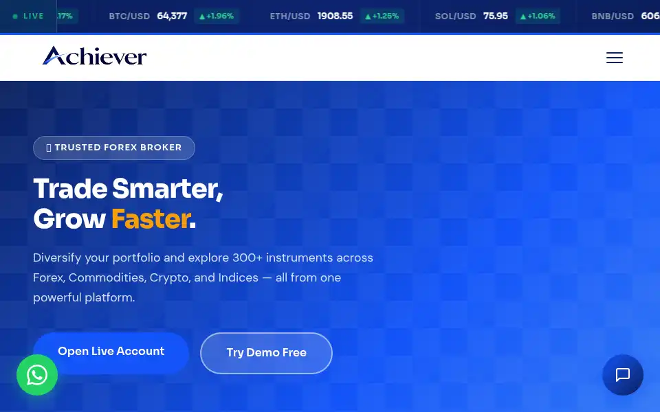 Screenshot of achieverfx.com