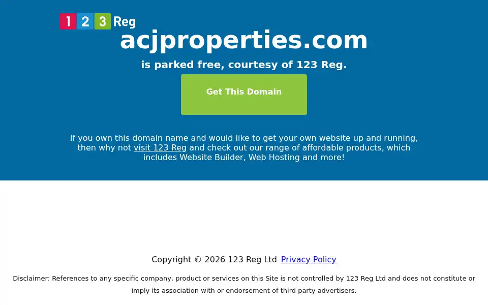 Screenshot of acjproperties.com