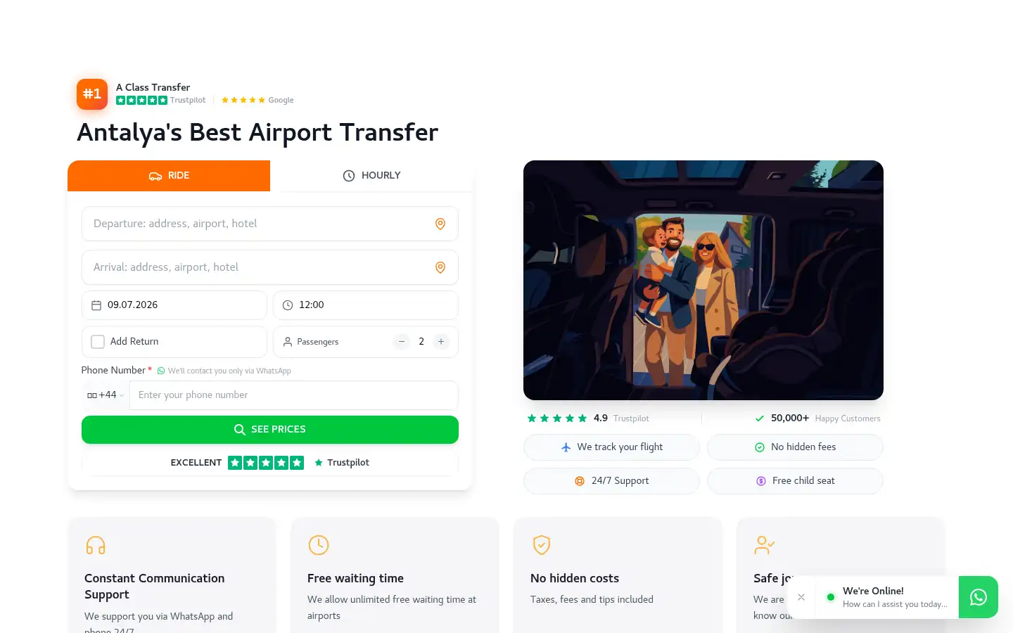 Screenshot of aclasstransfer.com