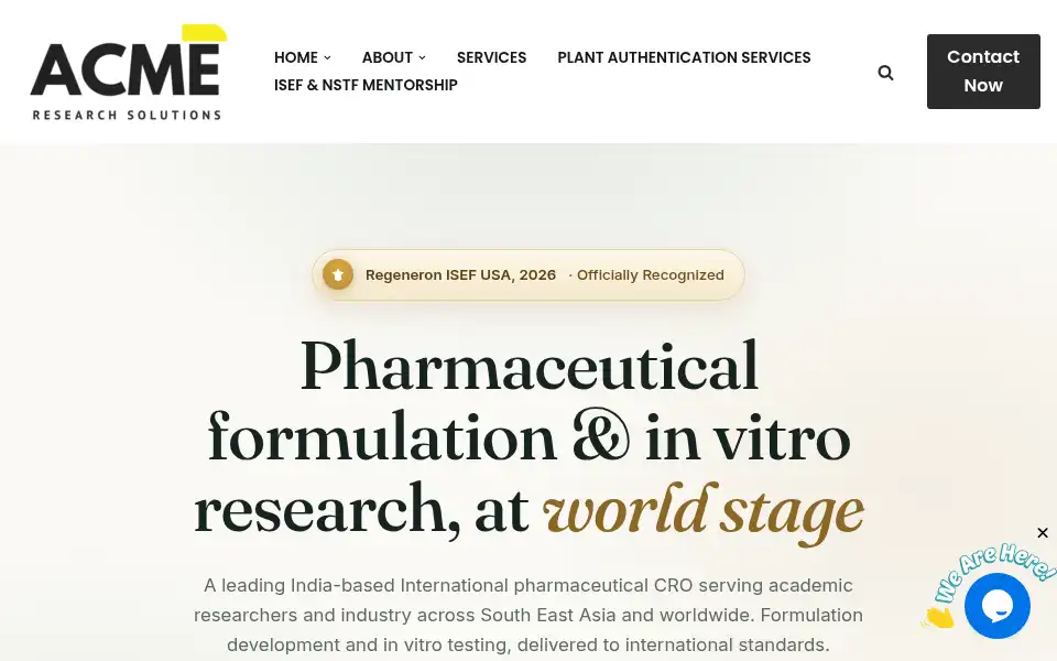Screenshot of acmeresearchlabs.in