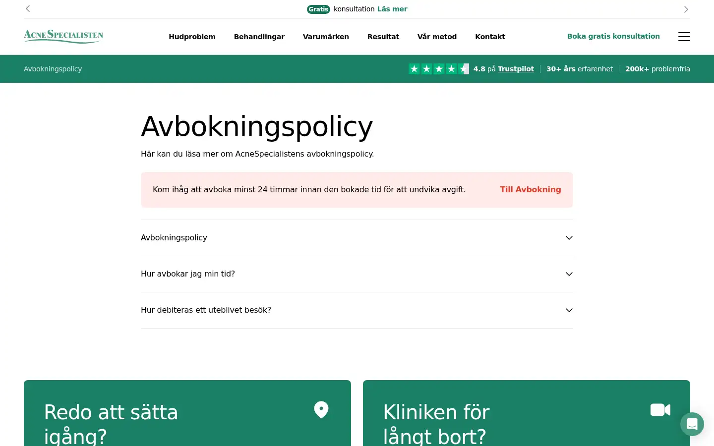 Screenshot of acnespecialisten.se
