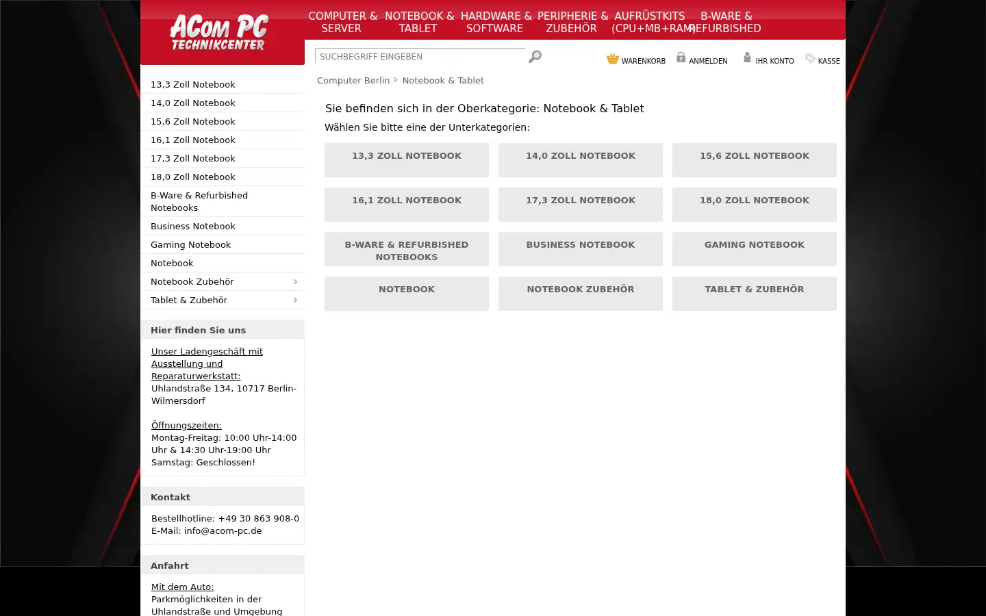 Screenshot of acom-pc.de