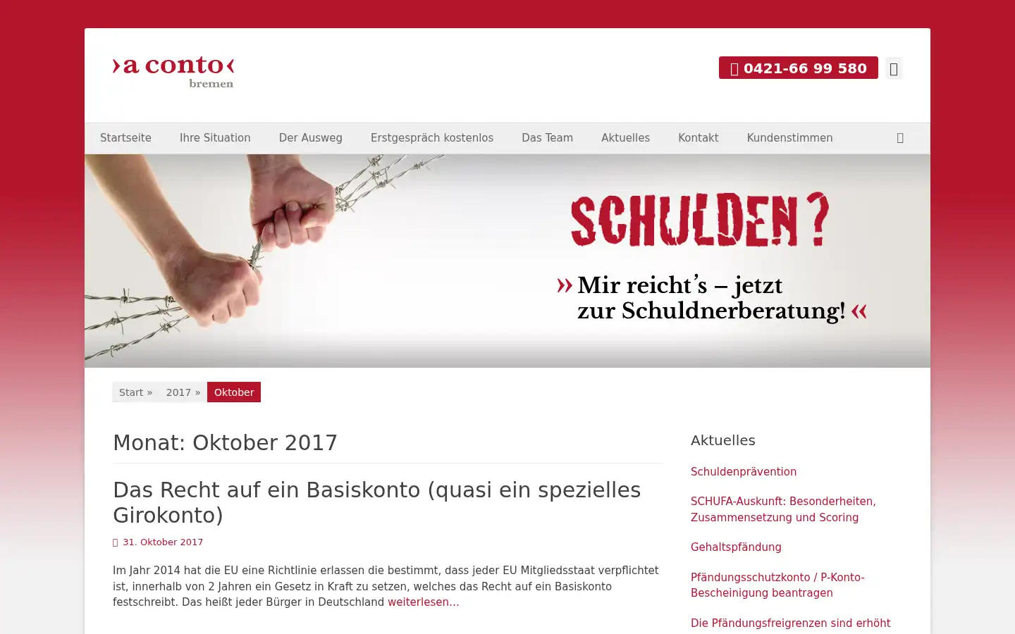Screenshot of aconto-bremen.de