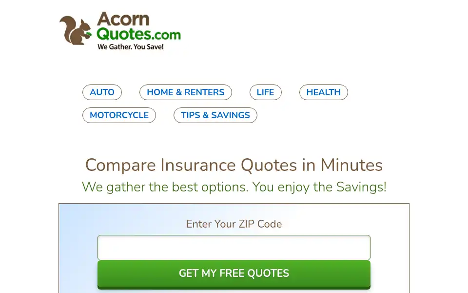 Screenshot of acornquotes.com