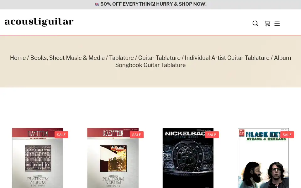 Screenshot of acoustiguitar.com
