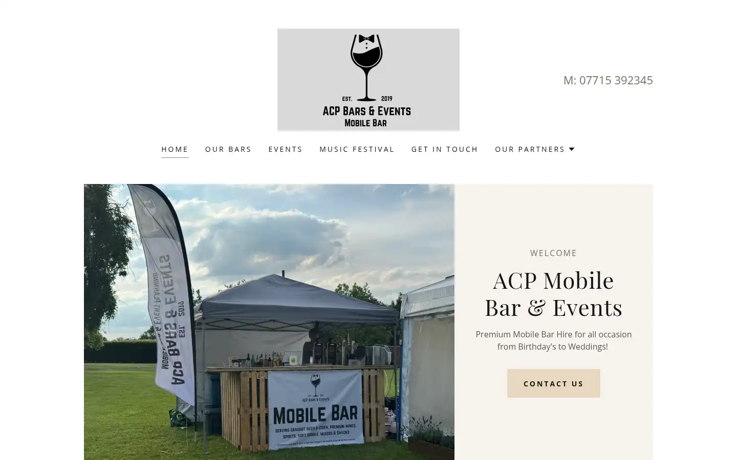 Screenshot of acpbars.co.uk