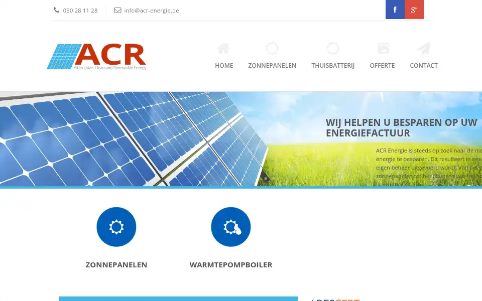 Screenshot of acr-energie.be