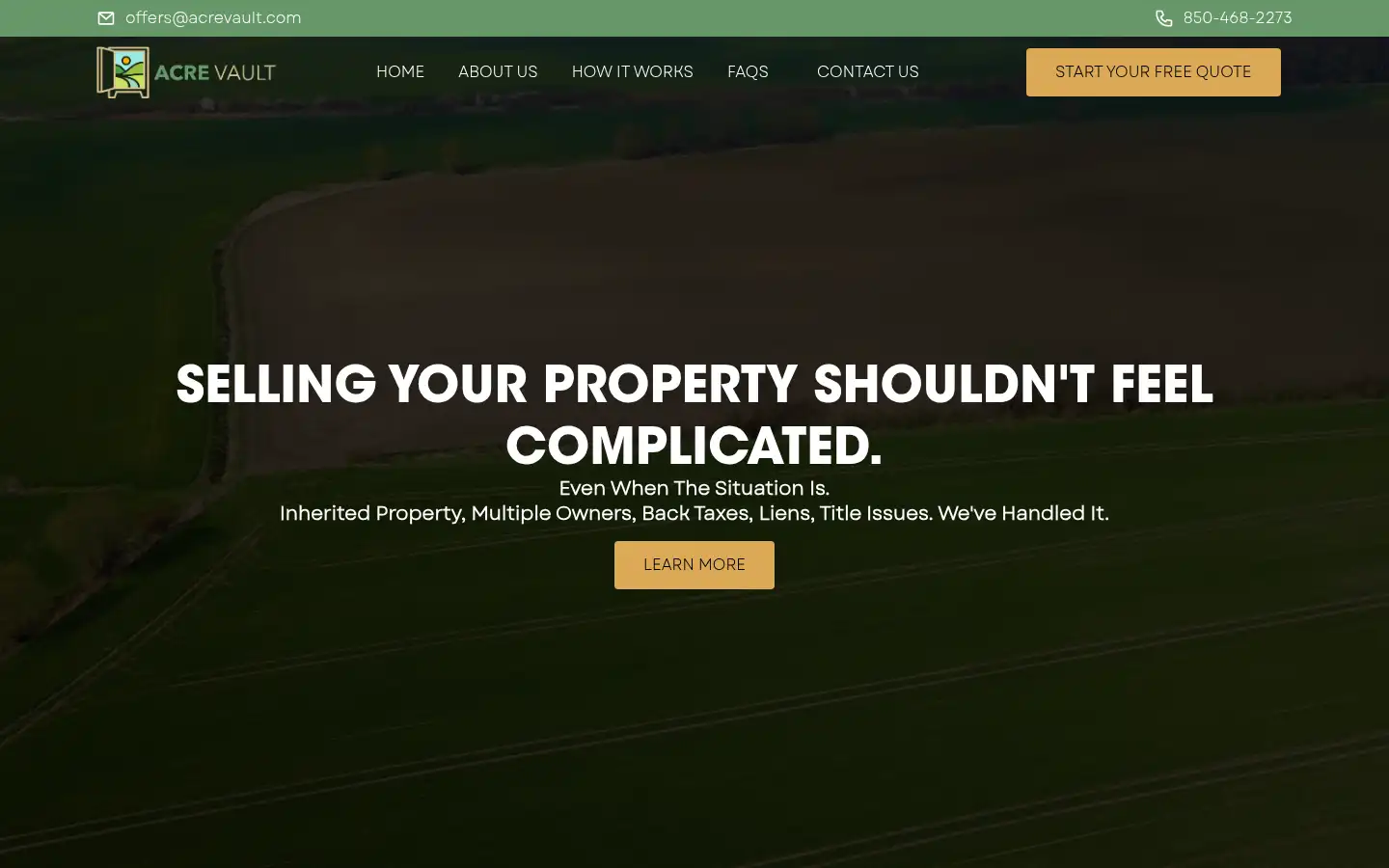 Screenshot of acrevault.com