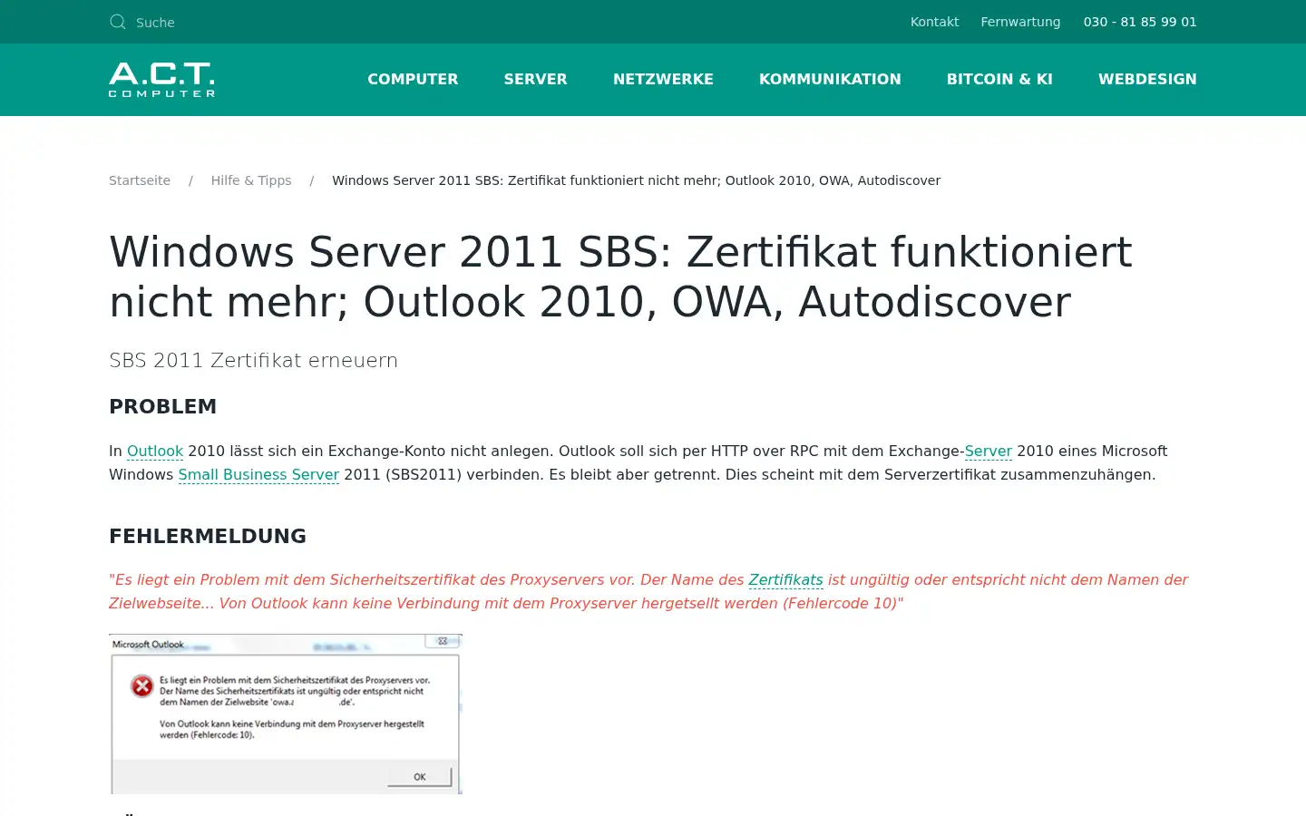 Screenshot of act-computer.de