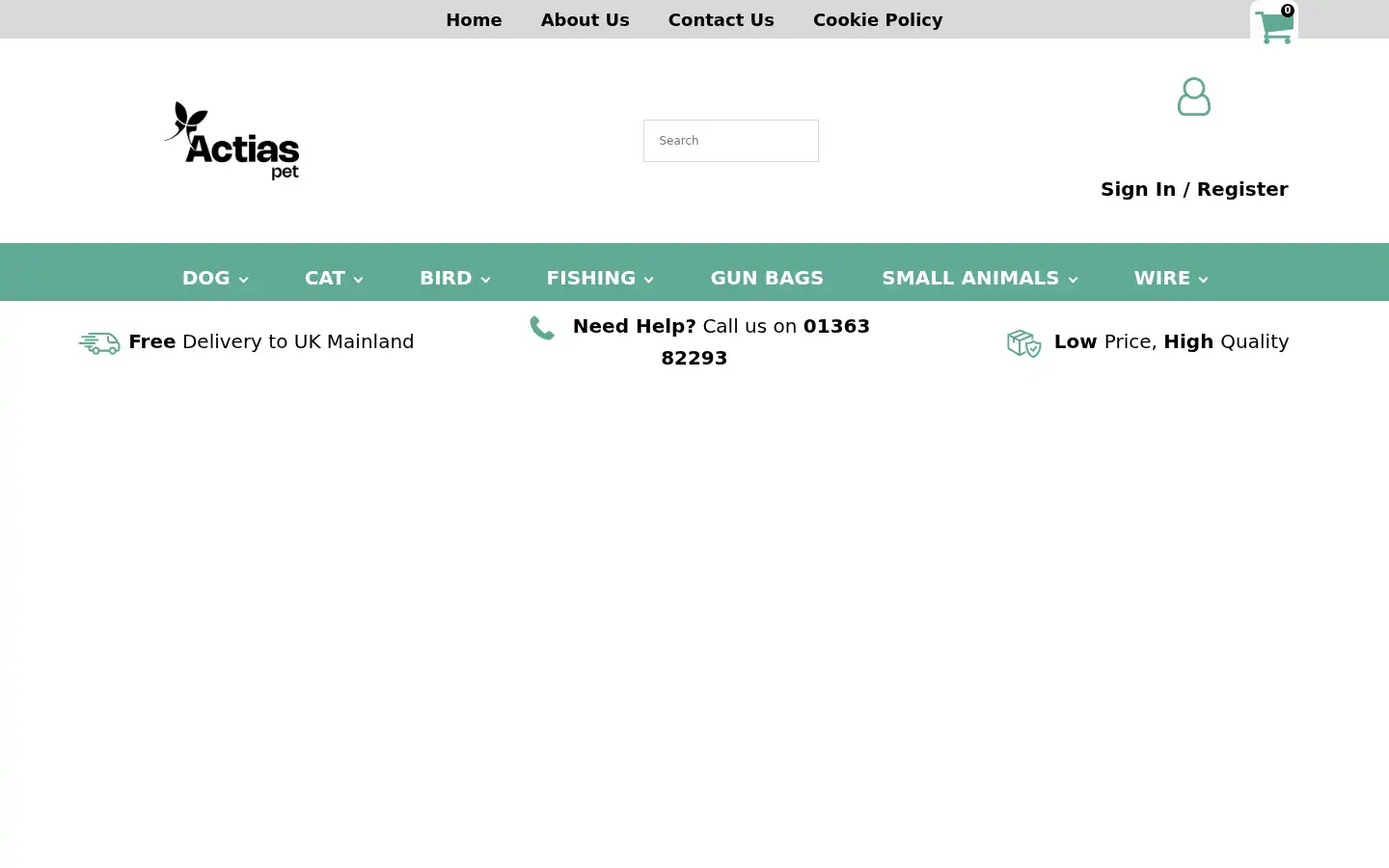 Screenshot of actiaspet.co.uk
