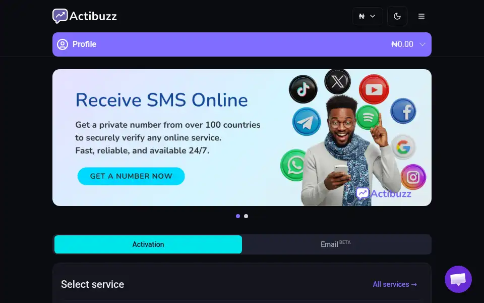 Screenshot of actibuzz.com