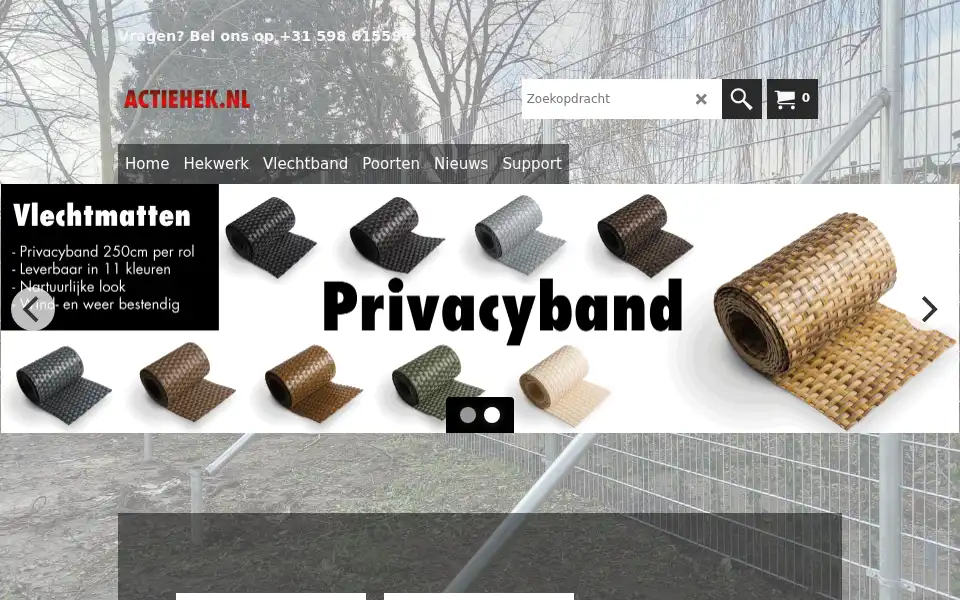 Screenshot of actiehek.nl