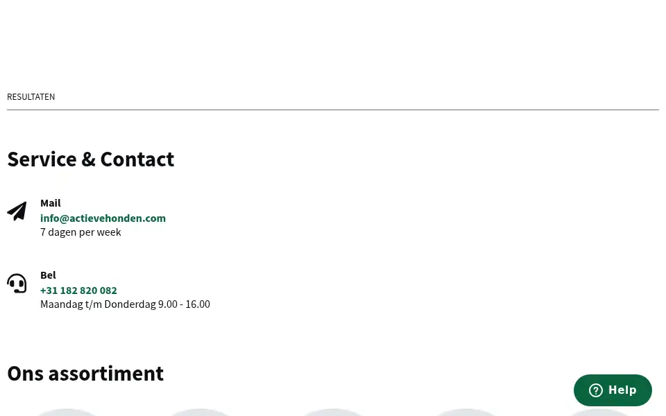 Screenshot of actievehonden.com