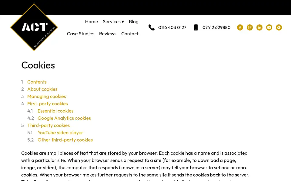 Screenshot of actindustrial.co.uk