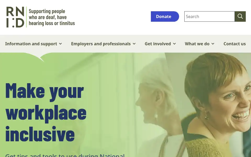Screenshot of actiononhearingloss.org.uk