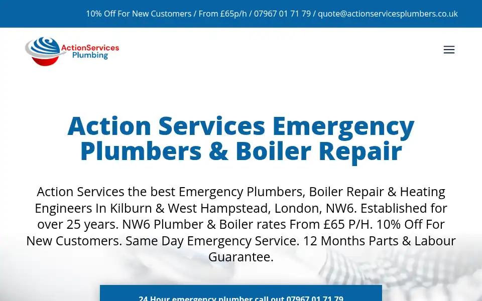 Screenshot of actionservicesplumbing.co.uk