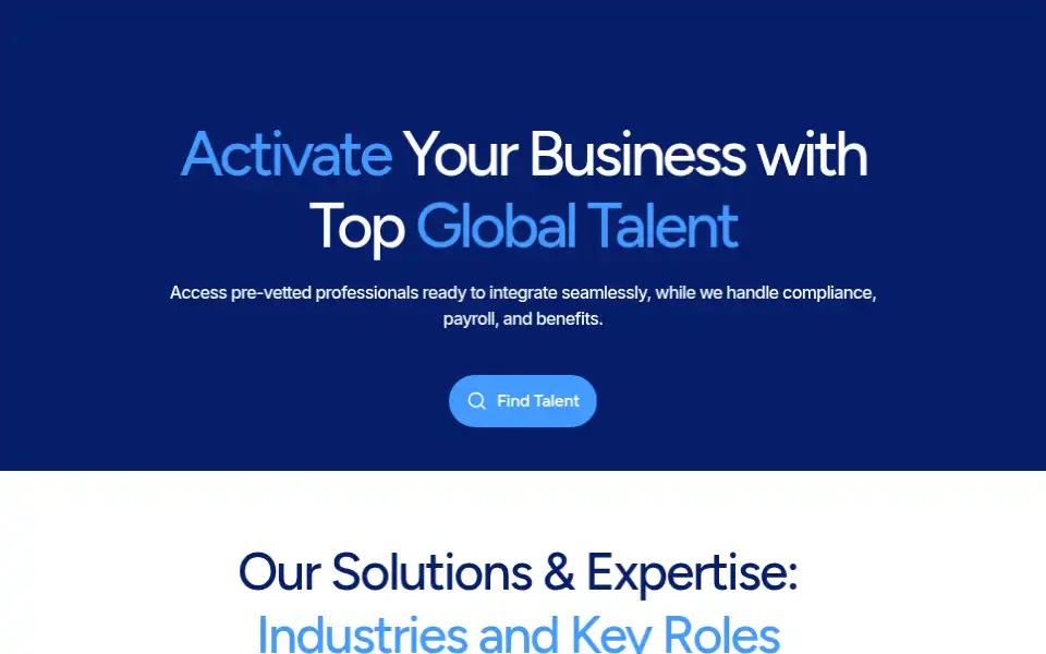 Screenshot of activatetalent.com