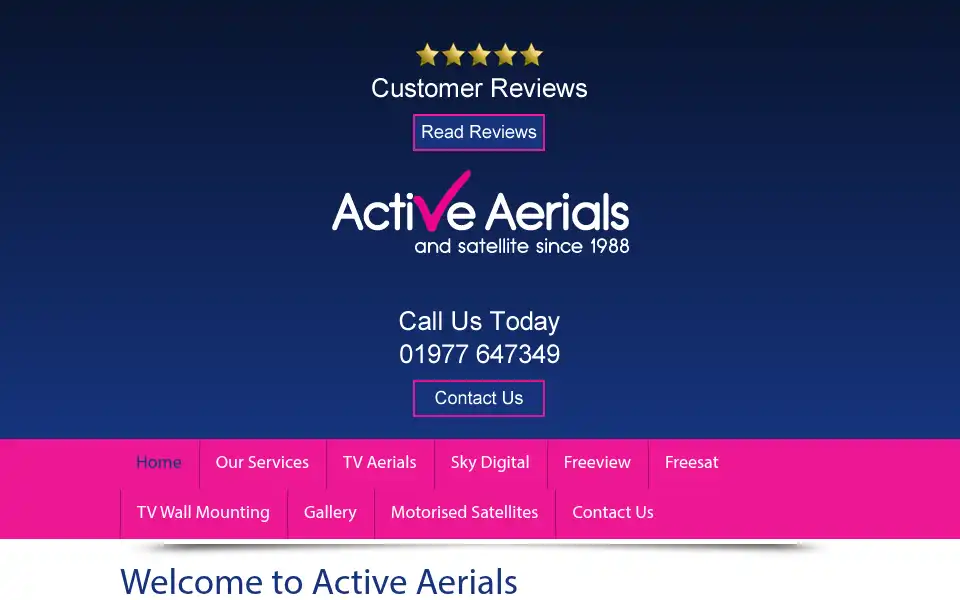Screenshot of activeaerials.co.uk